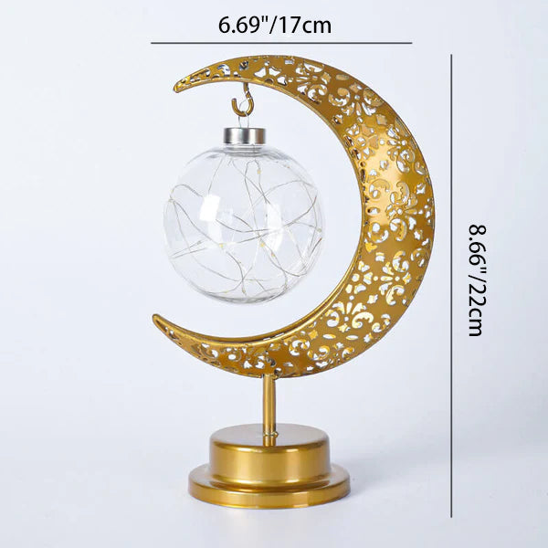 Contemporary Creative Iron Moon Star Orb LED Decorative Table Lamp For Living Room &amp; Bedroom