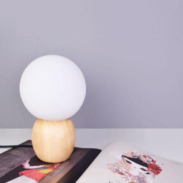Nordic Wood &amp; Glass Table Lamp for Living Room | Havora Designer Lighting