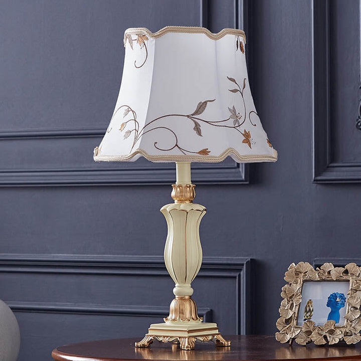 Classical Table Lamp in Resin &amp; Fabric — Living Room Lighting | Havora