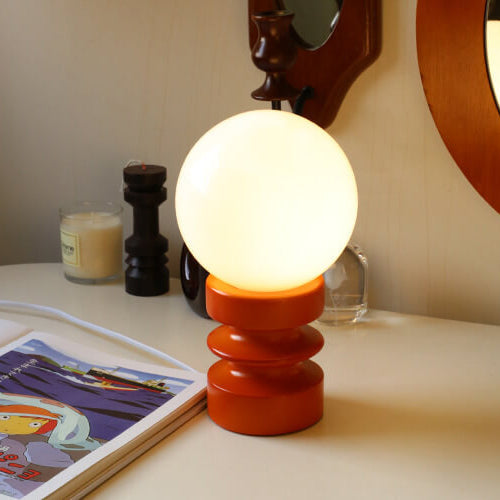 Vintage Wood &amp; Glass Table Lamp for Bedside | Havora Designer Lighting