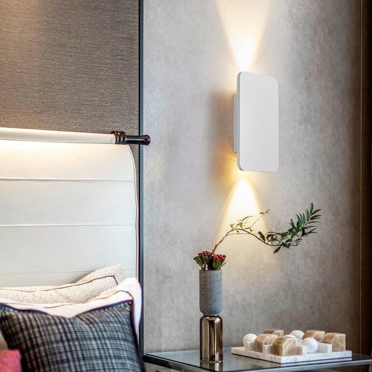 Nordic Minimalist Aluminum Rectangular Flat Panel 2-Light LED Wall Sconce Lamp
