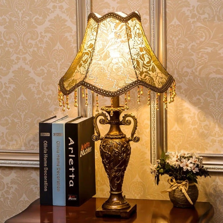 Resin &amp; Fabric Table Lamp, European Vintage Design for Living Room | Havora Lighting
