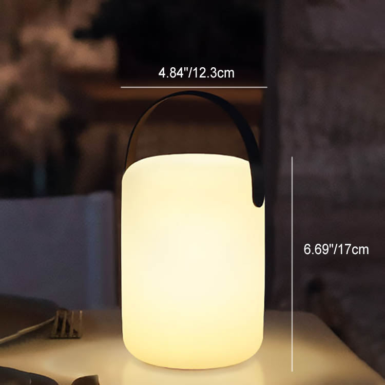 Modern Simplicity PE Plastic Round Square Hand LED Table Lamp For Outdoor Patio