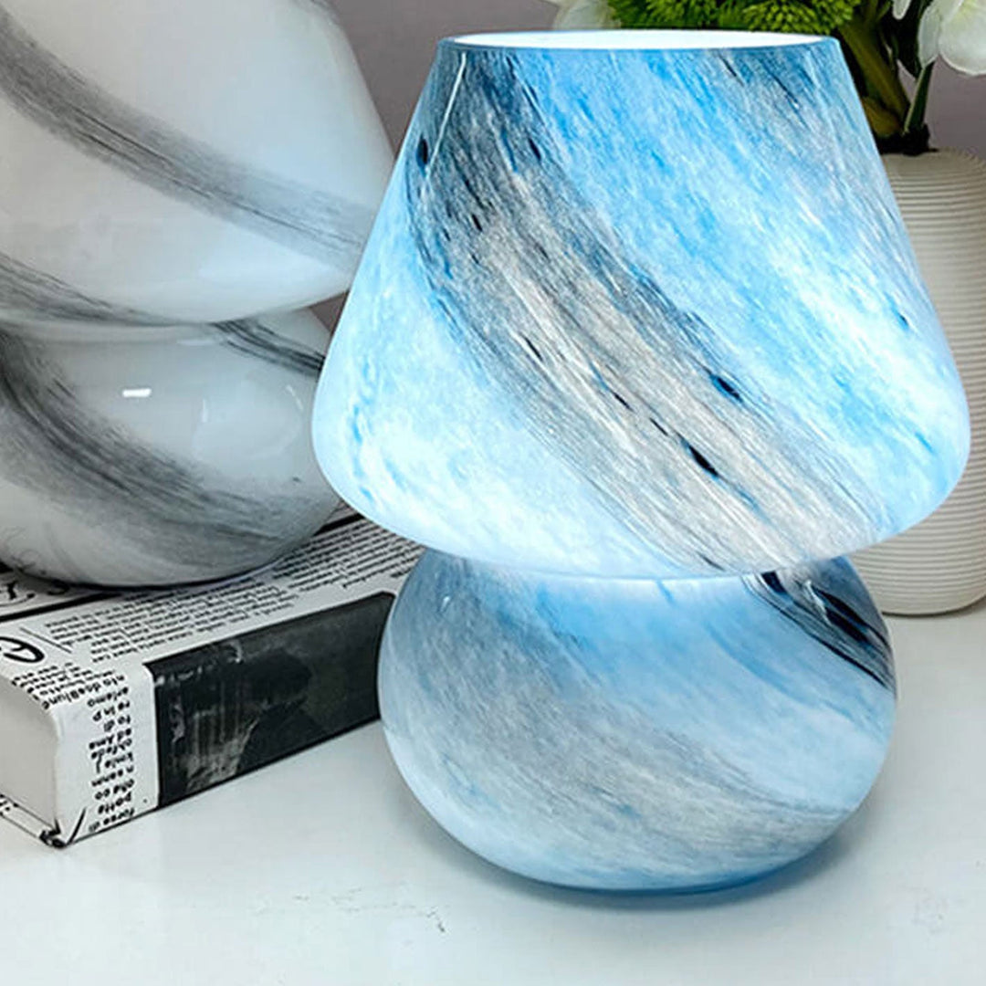 Creative Handmade Glass Planet Design Mushroom 1-Light Table Lamp