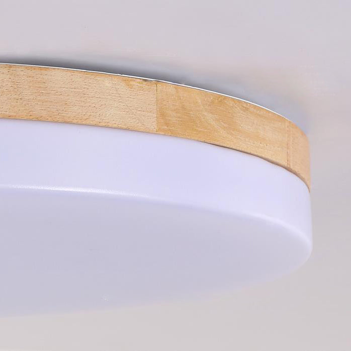 Modern Acrylic Shade Round Log LED Flush Mount Light