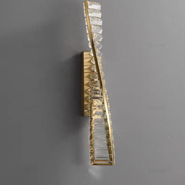 Modern Crystal Light Luxury Spiral Design LED Wall Sconce Lamp