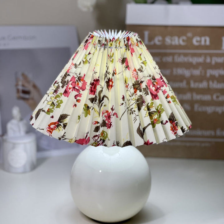 Ceramic &amp; Fabric Table Lamp, Modern Minimalist Design for Bedroom | Havora Lighting