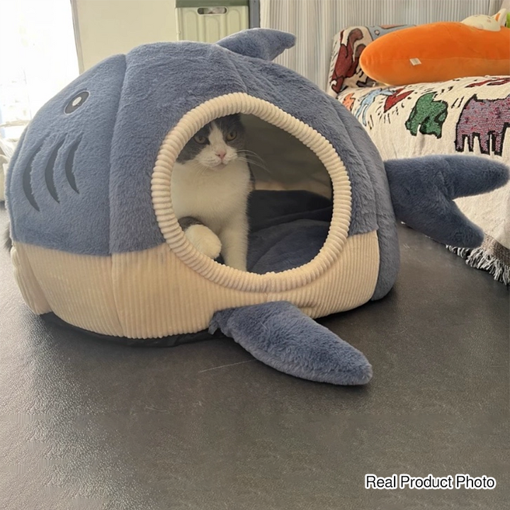 Contemporary Creative Little Shark Rabbit Fur PP Cotton Cat Bed Dog Bed For Bedroom