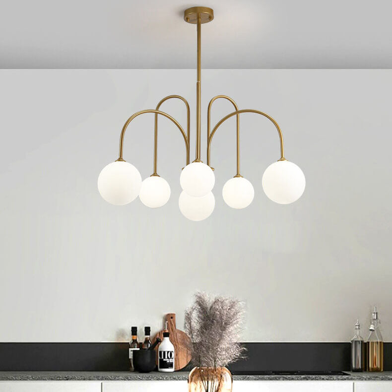 Glass Ball 6-8 Light Arch Chandeliers