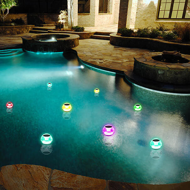 Modern Round Outdoor Waterproof Solar LED Water Drift Light
