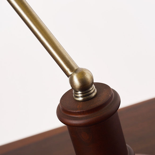 Traditional Vintage Solid Wood Glass Bank Zipper 1-Light Table Lamp For Bedroom