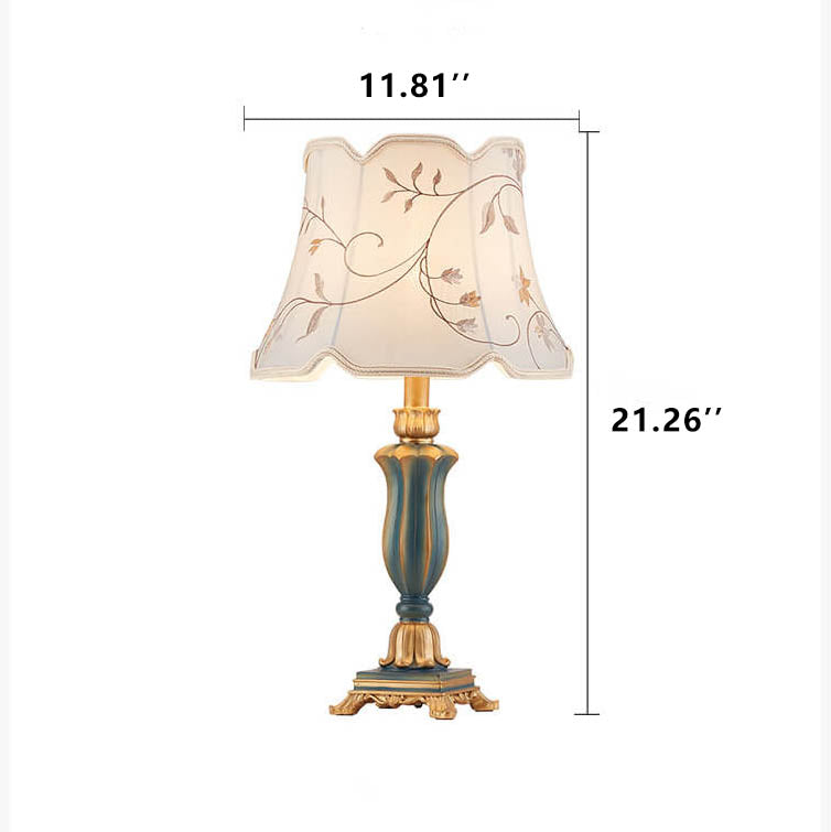 Classical Table Lamp in Resin &amp; Fabric — Living Room Lighting | Havora