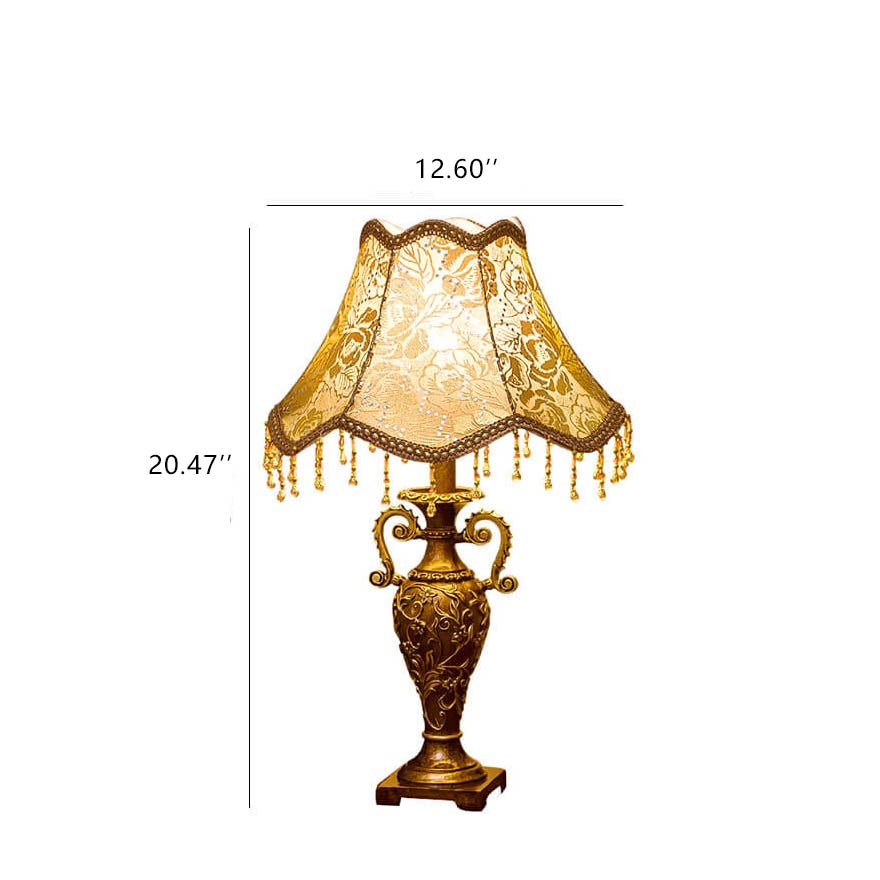 Resin &amp; Fabric Table Lamp, European Vintage Design for Living Room | Havora Lighting