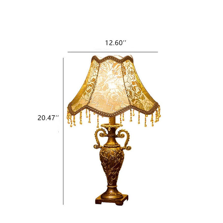 Resin &amp; Fabric Table Lamp, European Vintage Design for Living Room | Havora Lighting