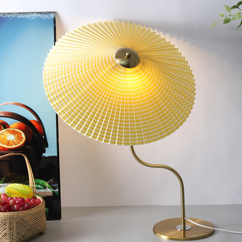 Retro Pleated Fabric Table Lamp for Living Room | Havora Designer Lighting