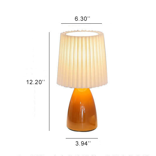 Glass &amp; Fabric Table Lamp, Nordic Vintage Design for Living Room | Havora Lighting