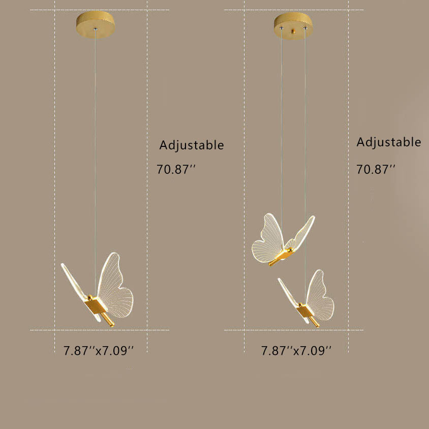 Minimalist Acrylic Butterfly LED Pendant Light