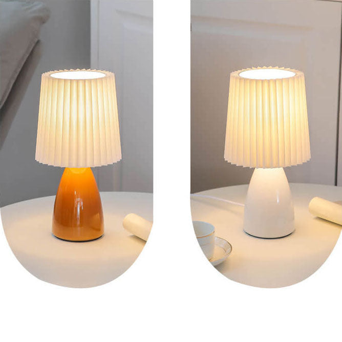 Glass &amp; Fabric Table Lamp, Nordic Vintage Design for Living Room | Havora Lighting