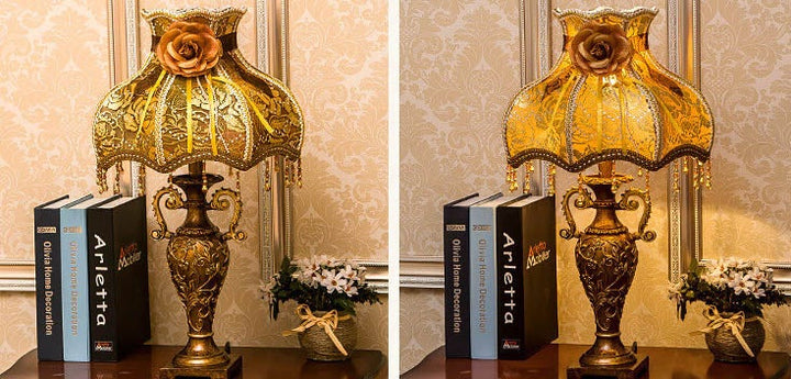 Resin &amp; Fabric Table Lamp, European Vintage Design for Living Room | Havora Lighting