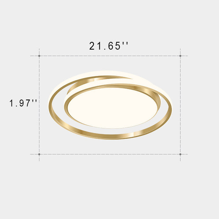 Modern Light Luxury Golden Circle LED Flush Mount Ceiling Light