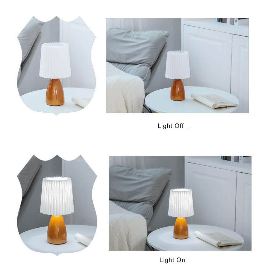 Glass &amp; Fabric Table Lamp, Nordic Vintage Design for Living Room | Havora Lighting