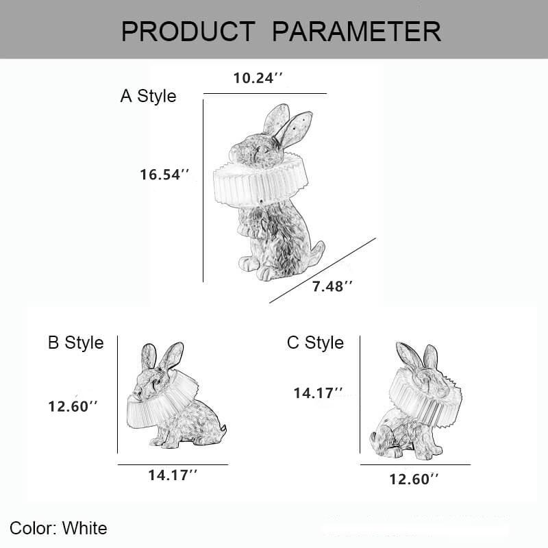 Modern Creative Rabbit Table Lamp in Resin &amp; PC — Kids Bedroom Lighting | Havora