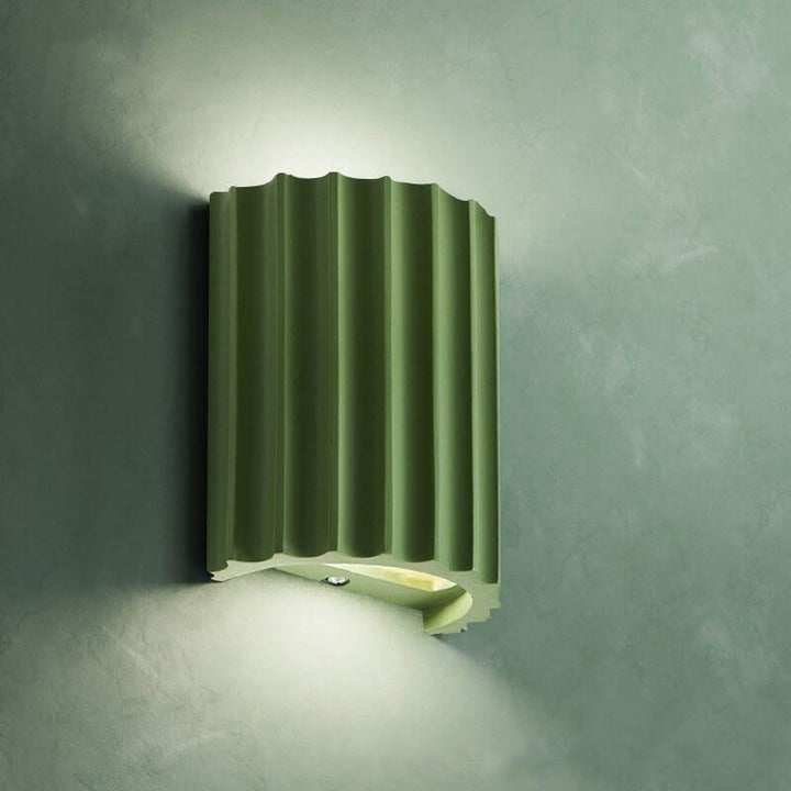 Macaron Resin Striped Half Cylinder 1-Light Wall Sconce Lamp