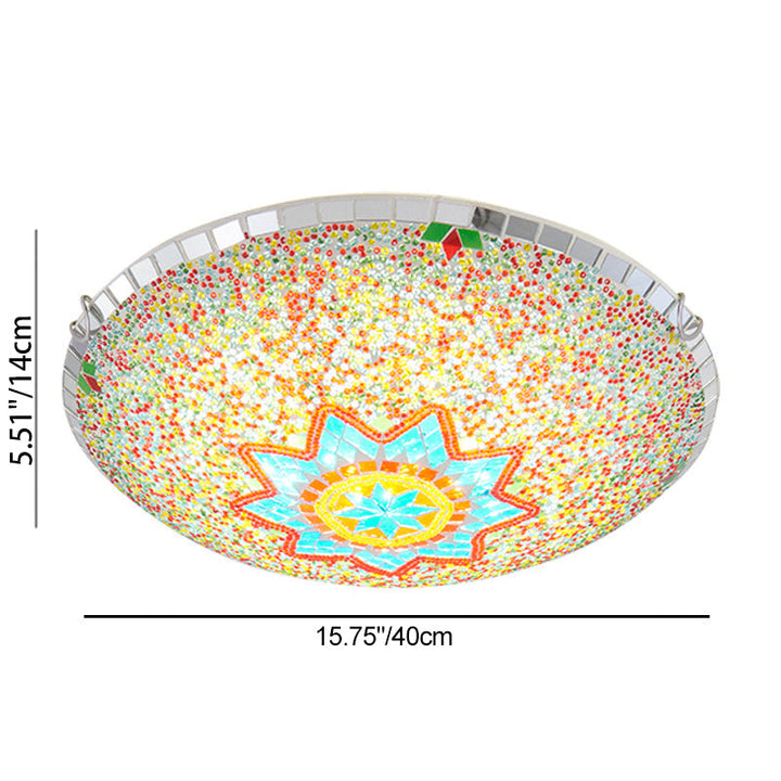Traditional Tiffany Semicircle Hardware Glass 2/3/4 - Light Flush Mount Ceiling Light For Living Room