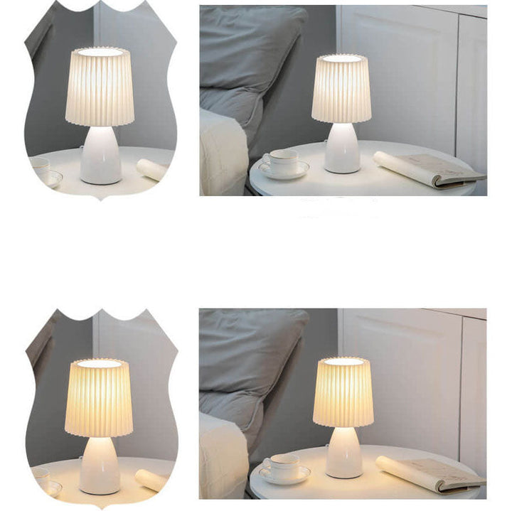 Glass &amp; Fabric Table Lamp, Nordic Vintage Design for Living Room | Havora Lighting