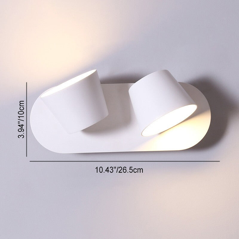 Modern Minimalist Dome Frosted Rotatable Aluminum LED Reading Wall Sconce Lamp For Bedroom