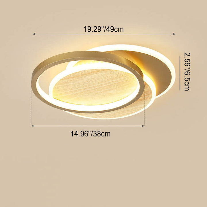 Modern Nordic  Wrought Iron Round Circular LED Flush Mount Lighting for Living Room