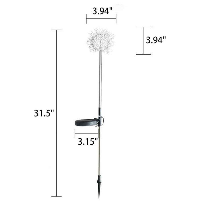 Solar Dandelion Aluminum Wire Globe Light LED Outdoor Waterproof Luminous Garden Insert Ground Landscape Light