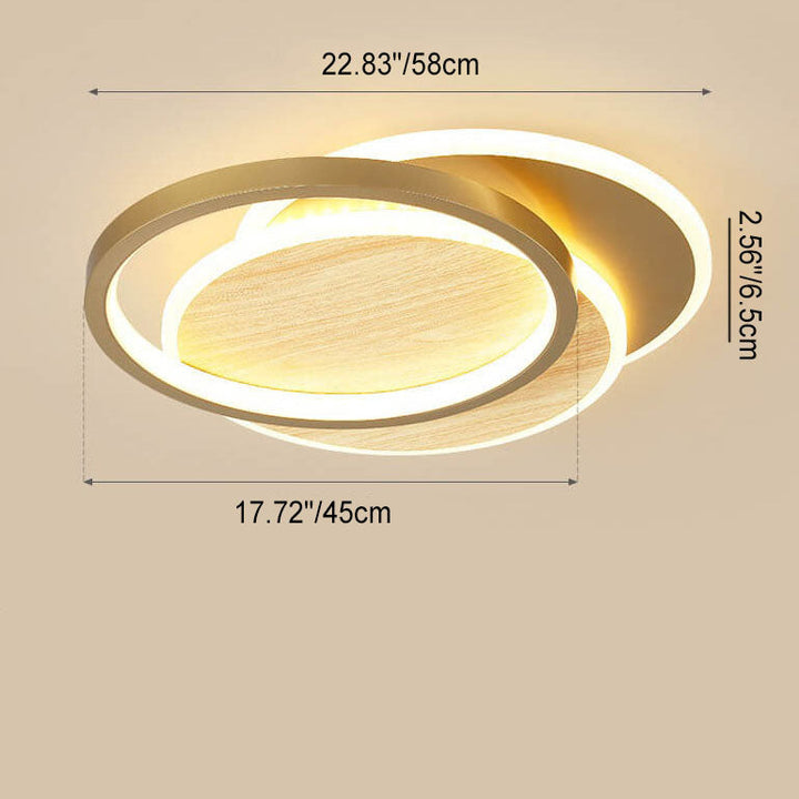 Modern Nordic  Wrought Iron Round Circular LED Flush Mount Lighting for Living Room