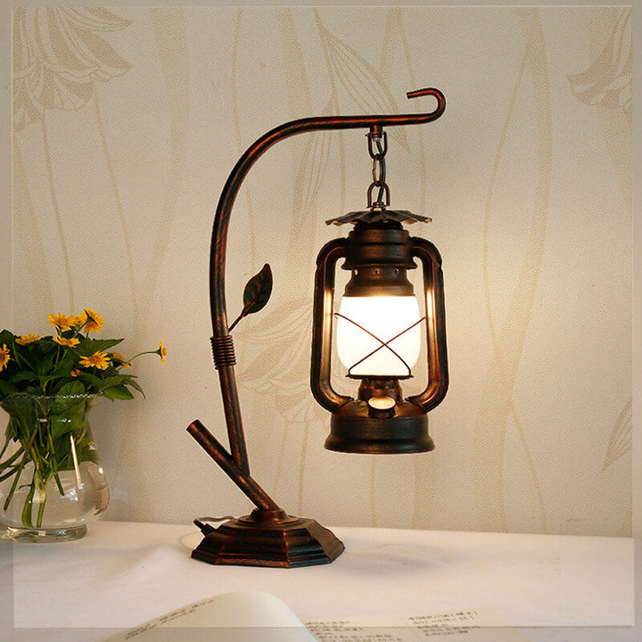 Vintage Antique Kerosene Lamp 1-Light Table Lamp