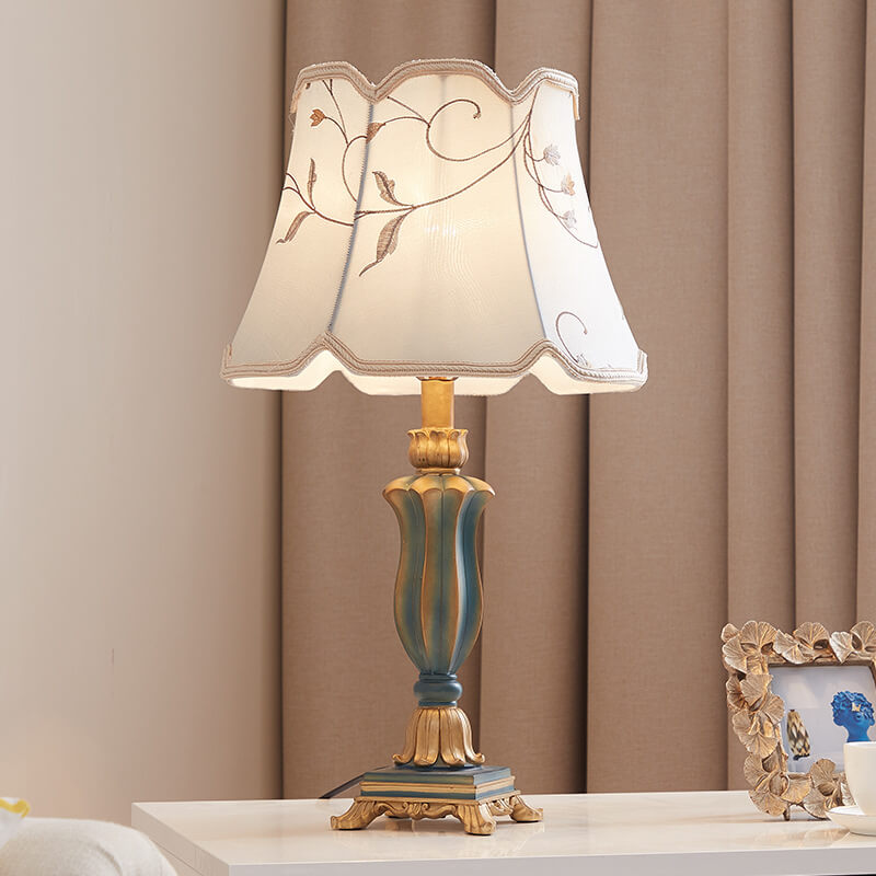 Classical Table Lamp in Resin &amp; Fabric — Living Room Lighting | Havora