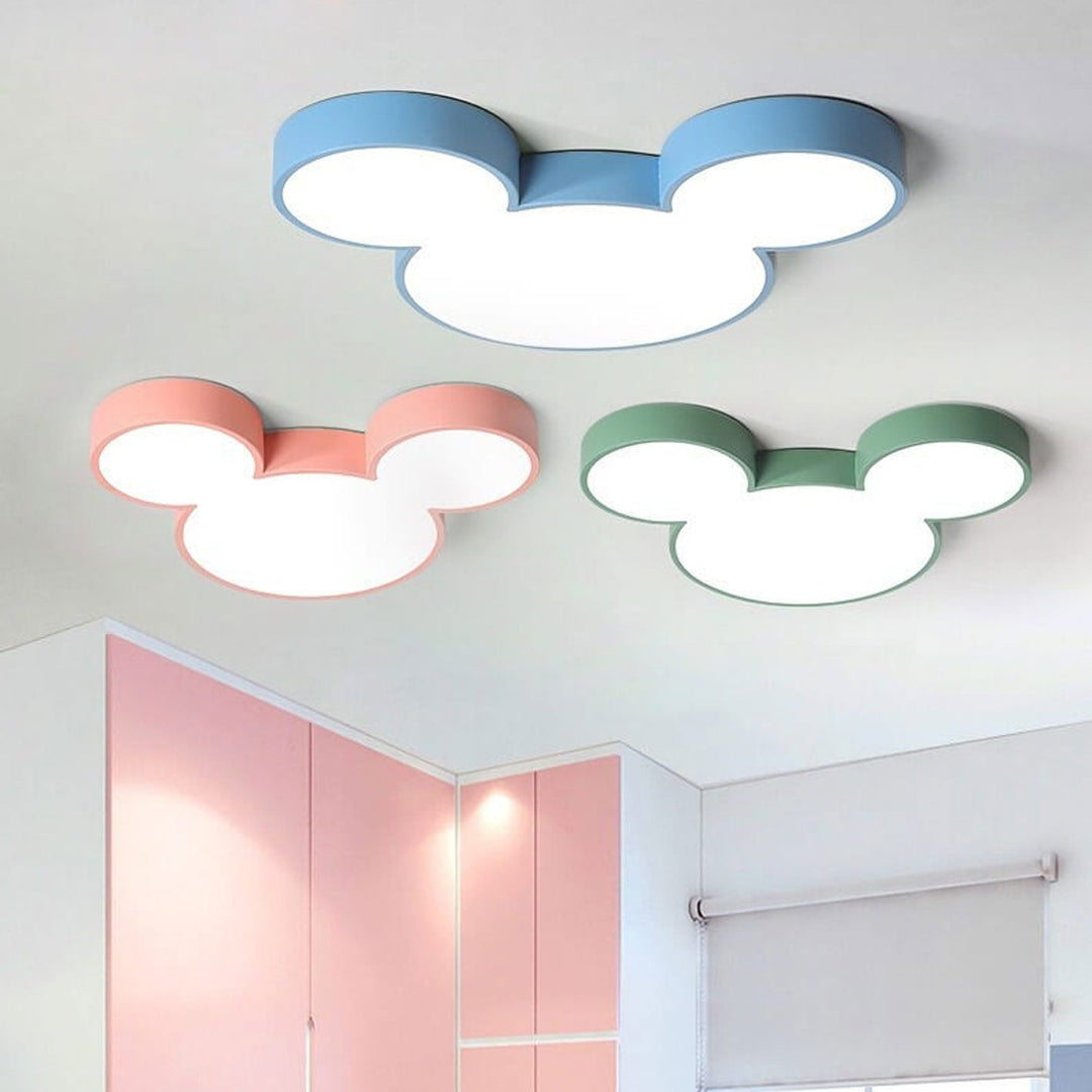 Contemporary Creative Mouse Cartoon Slim LED Flush Mount Ceiling Light For Living Room &amp; Bedroom