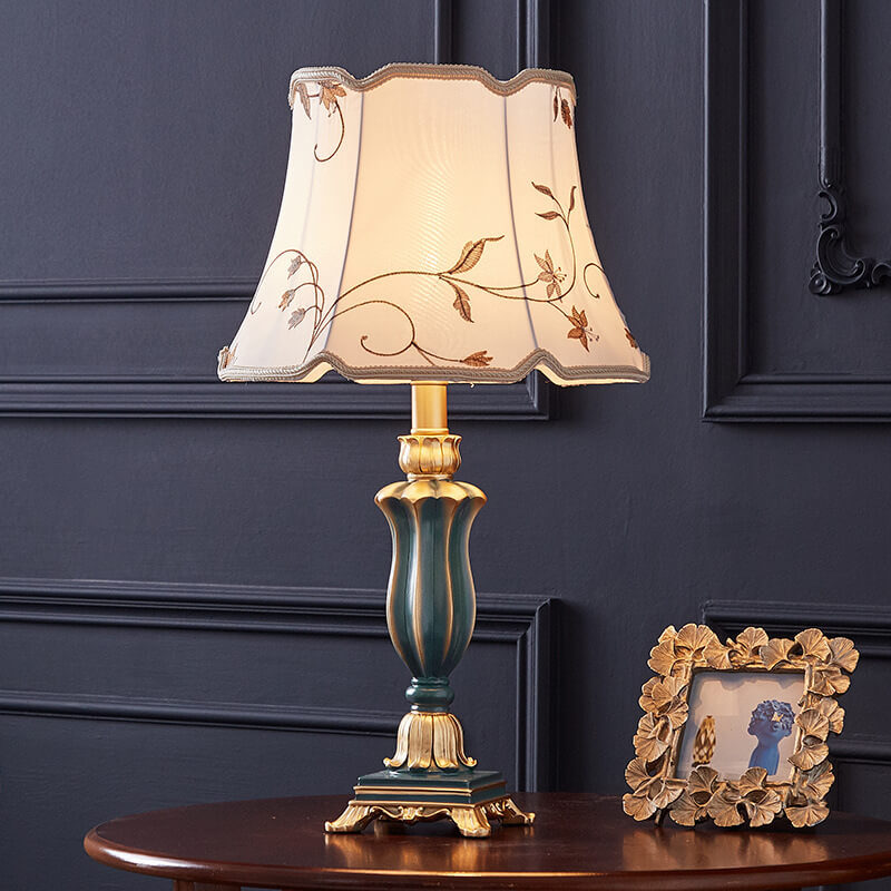 Classical Table Lamp in Resin &amp; Fabric — Living Room Lighting | Havora
