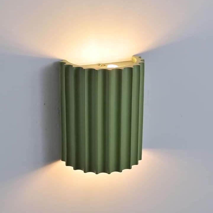 Macaron Resin Striped Half Cylinder 1-Light Wall Sconce Lamp