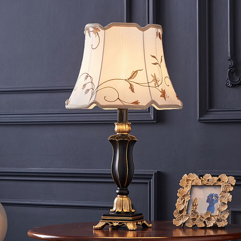 Classical Table Lamp in Resin &amp; Fabric — Living Room Lighting | Havora