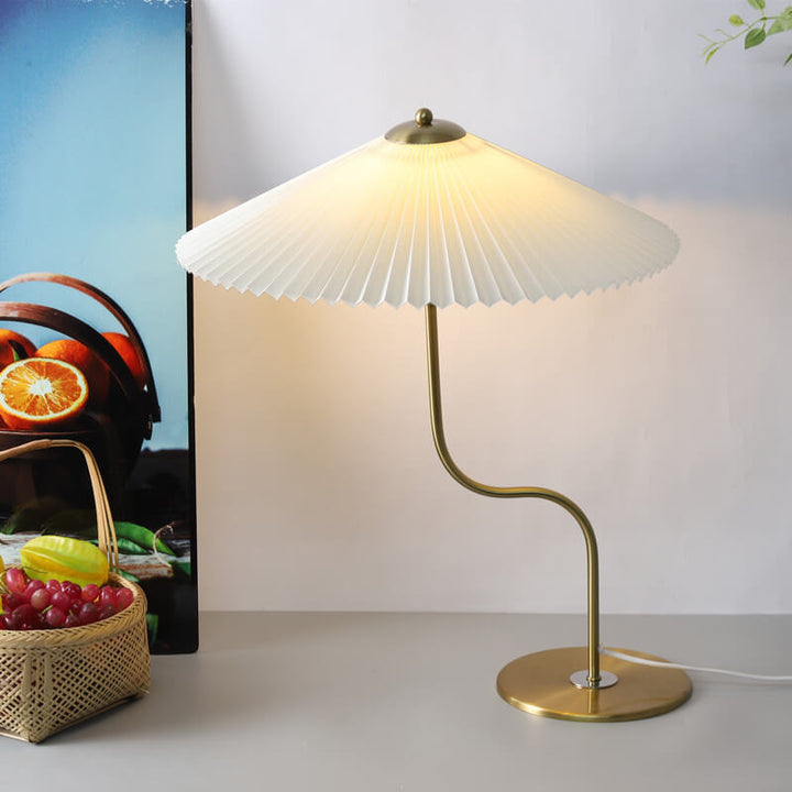 Retro Pleated Fabric Table Lamp for Living Room | Havora Designer Lighting