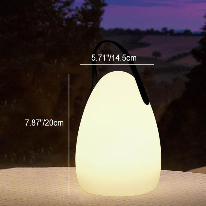 Modern Simplicity PE Plastic Round Square Hand LED Table Lamp For Outdoor Patio