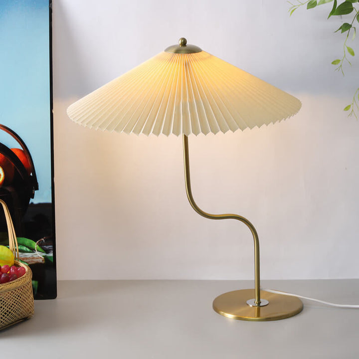 Retro Pleated Fabric Table Lamp for Living Room | Havora Designer Lighting
