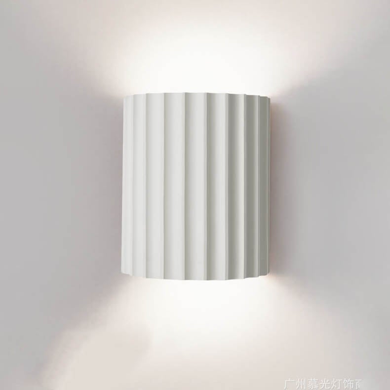 Macaron Resin Striped Half Cylinder 1-Light Wall Sconce Lamp