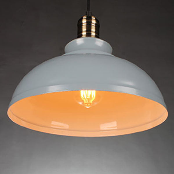 Contemporary Industrial Dome Round Pot Lid Iron 1-Light Pendant Light for Living Room