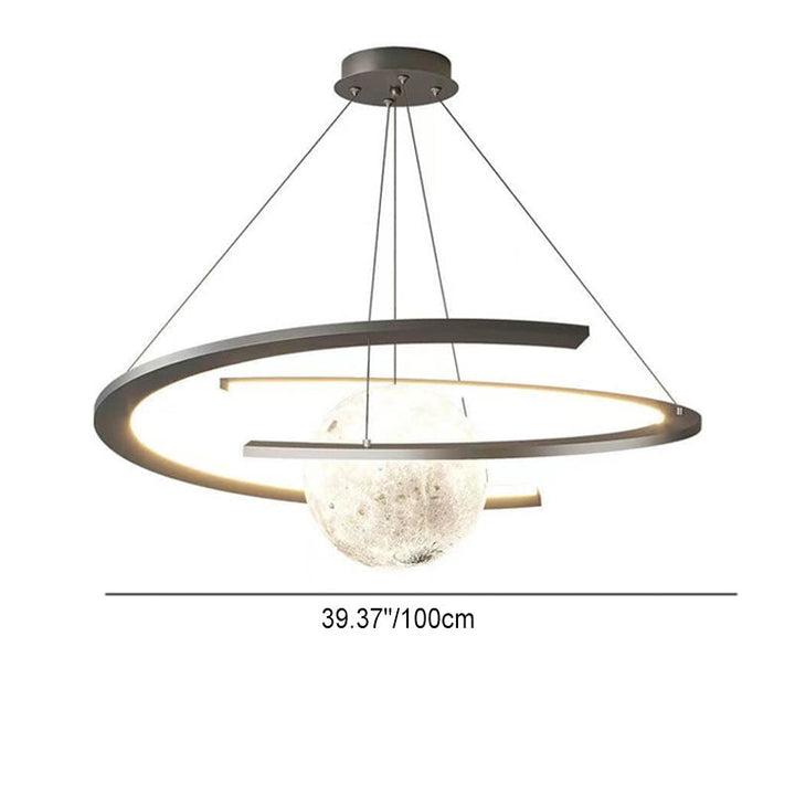 Nordic Minimalist Kids Wrought Iron Planet LED Chandelier