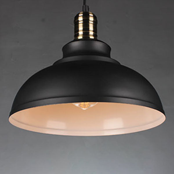 Contemporary Industrial Dome Round Pot Lid Iron 1-Light Pendant Light for Living Room