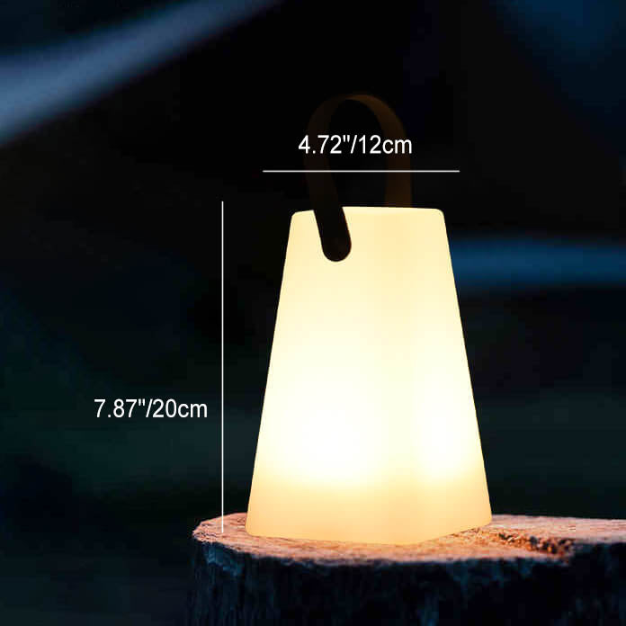 Modern Simplicity PE Plastic Round Square Hand LED Table Lamp For Outdoor Patio