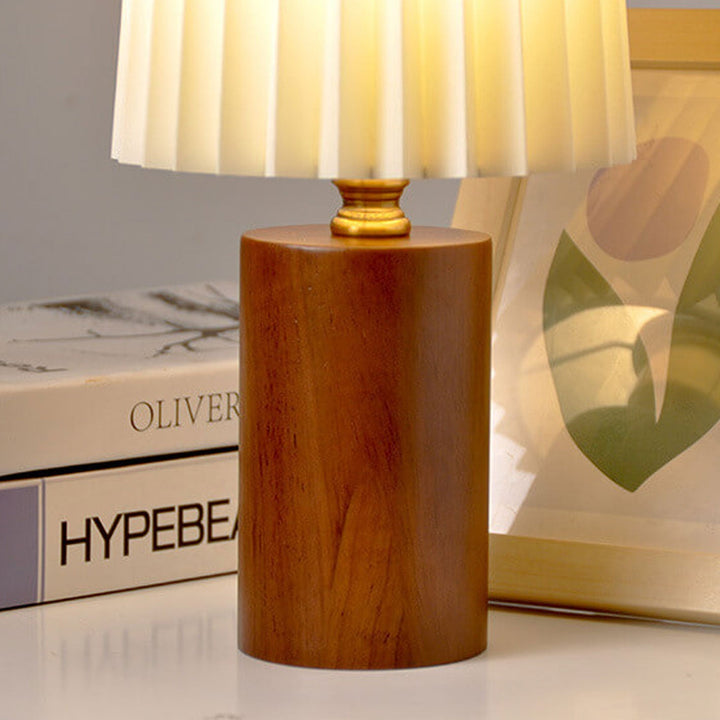 Vintage Korean Solid Wood Table Lamp for Living Room | Havora Designer Lighting