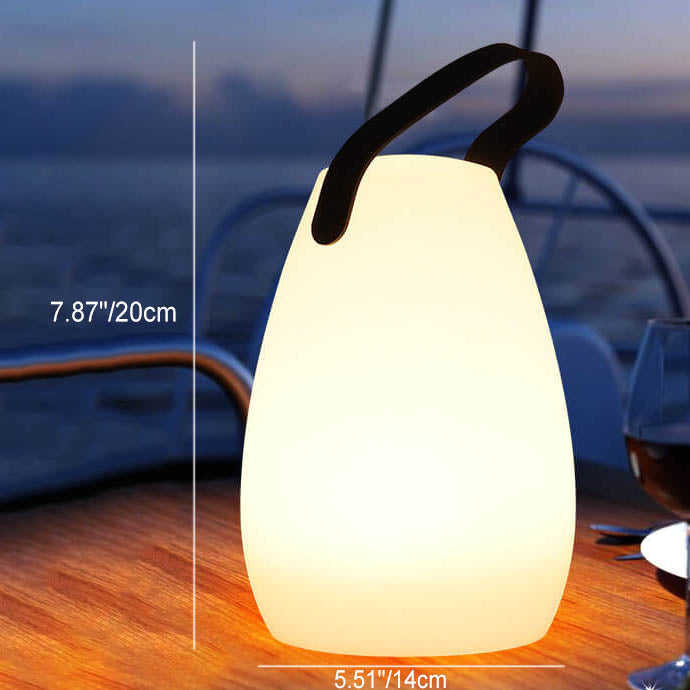 Modern Simplicity PE Plastic Round Square Hand LED Table Lamp For Outdoor Patio