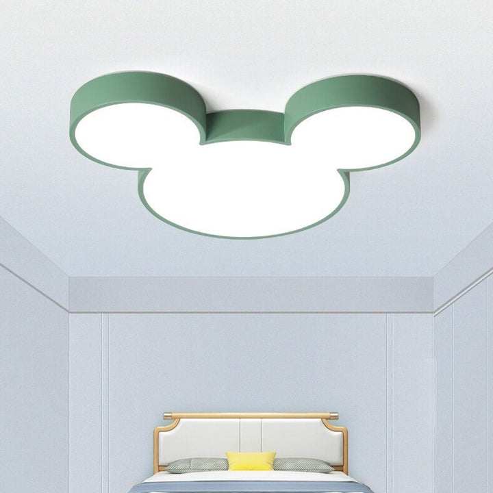 Contemporary Creative Mouse Cartoon Slim LED Flush Mount Ceiling Light For Living Room &amp; Bedroom